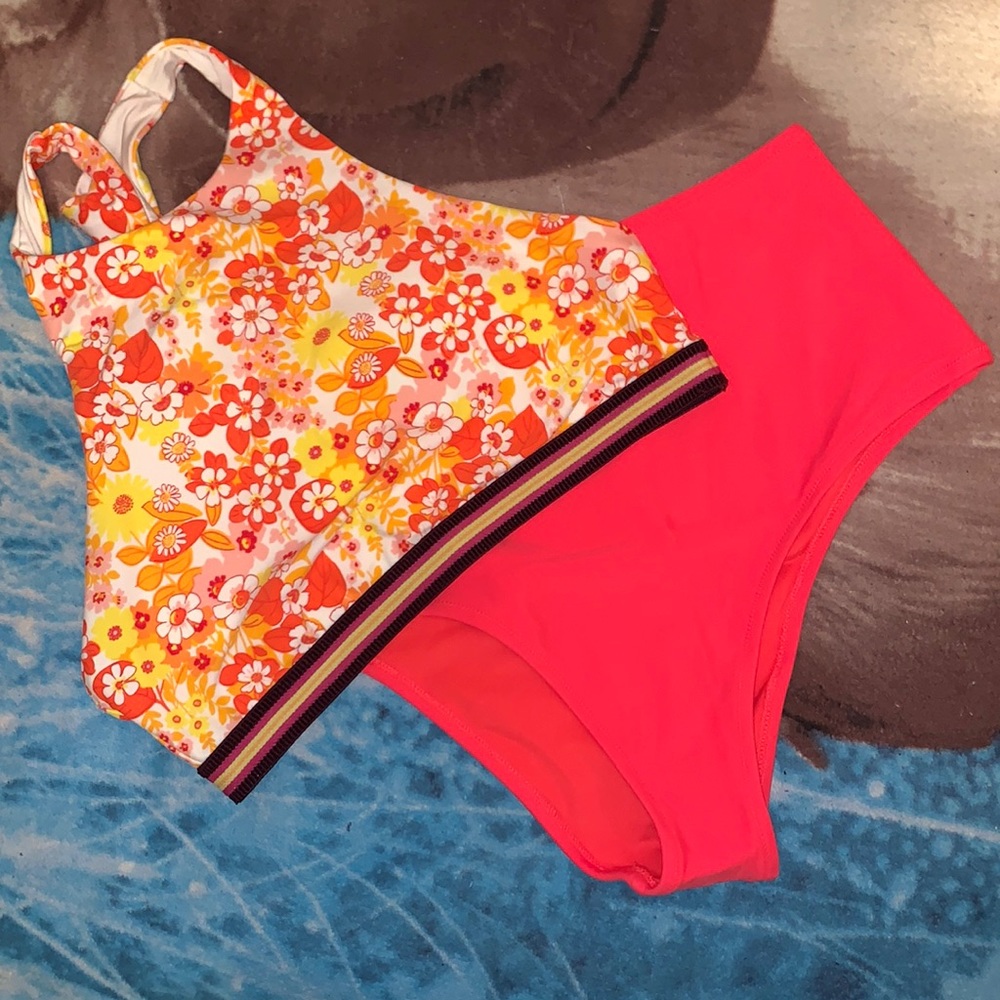 Aerie Swim Crop Top & High Waist Cheeky Bottom